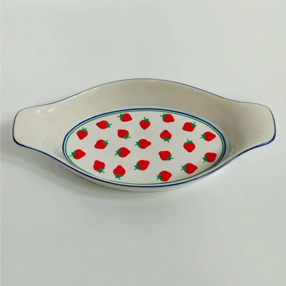Vintage 1980s Strawberry Fields Ceramic Au Gratin Baker (Multiple Available)